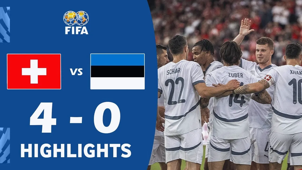 ไฮไลท์ฟุตบอล 05/06/2567 สวิตเซอร์แลนด์ถล่มเอสโตเนีย 4-0 ในศึกกระชับมิตรทีมชาติ 2024 dooball168hd.com