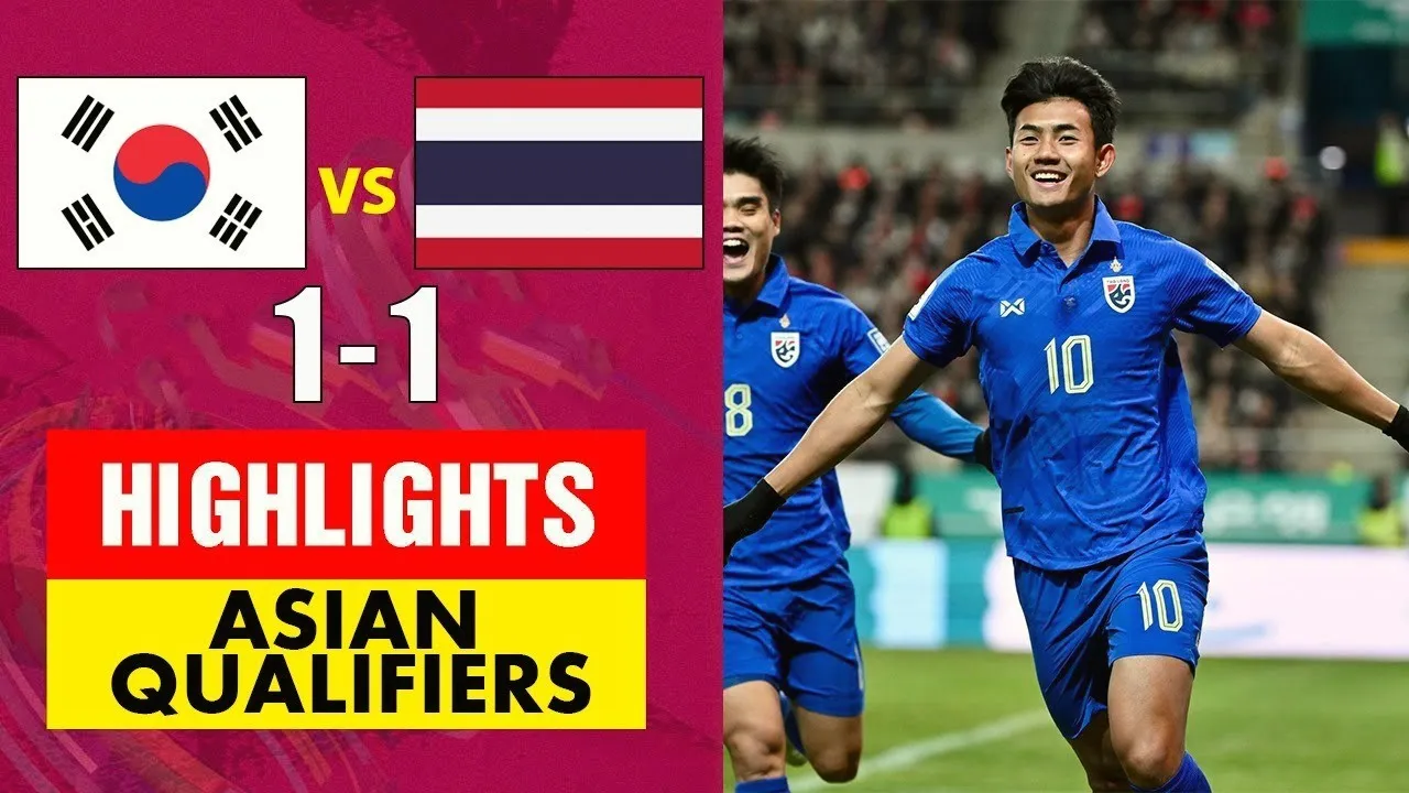 ไฮไลท์ฟุตบอลโลก โซนเอเชีย รอบคัดเลือก เกาหลีใต้ 1-1 ไทย 22 มีนาคม 2567 ดูบอลสด168hd