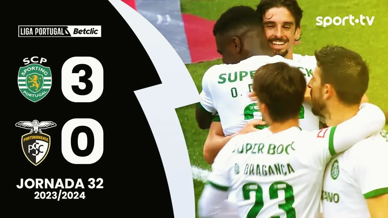 ไฮไลท์ฟุตบอล สปอร์ติ้ง ลิสบอน ถล่ม ปอร์ติโมเนนเซ่ 3-0 ในลีกา ซาเกรส โปรตุเกส 05/05/2567 เกมนี้เจ้าถิ่นยิงสามลูกไม่เสียประตู