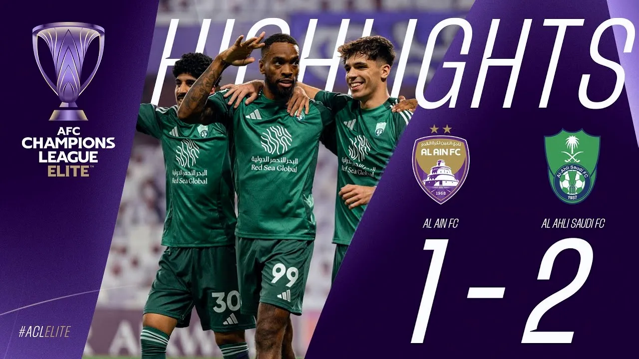 ไฮไลท์ฟุตบอล AFC แชมเปี้ยนส์ลีก อีลิท 24/25 อัล ไอน์ยูเออี 1-2 อัล อาห์ลีซาอุฯ วันที่ 26 พฤศจิกายน 2567