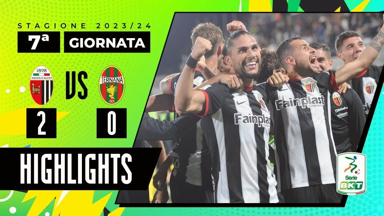 ดู ไฮไลท์ฟุตบอล อัสโคลี่ ชนะ แตร์นาน่า 2-0 ในศึกเซเรียบี อิตาลี สุดมันส์ 27/09/2566