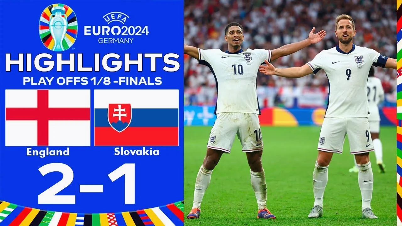 ไฮไลท์ฟุตบอล ศึกยูโร 2024 รอบ 16 ทีมสุดท้าย วันที่ 01/07/2567 อังกฤษ เฉือน สโลวาเกีย 2-1!