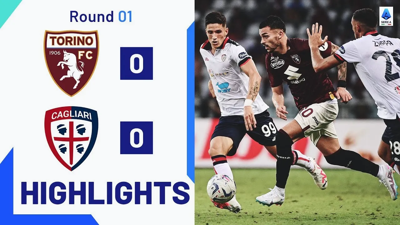 ดูไฮไลท์ศึกกัลโช่ เซเรียอา อิตาลี เมื่อโตริโน่เปิดบ้านเสมอกาญารี่ 0-0 ในลีกสูงสุด