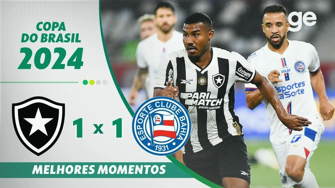 ไฮไลท์ฟุตบอลโบตาโฟโก้ อาร์เจ เสมอบาเฮีย บีเอ 1-1 ในบราซิล คัพ 2024 เมื่อ 31 กรกฎาคม 2567