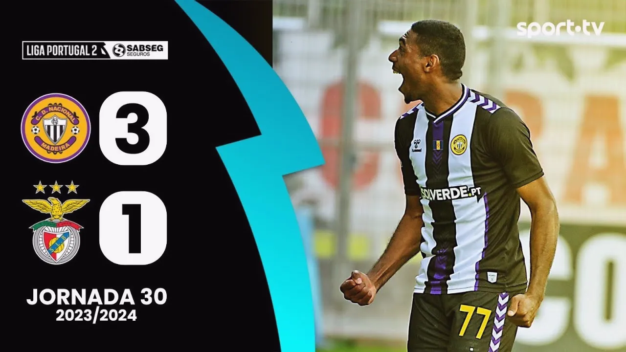ไฮไลท์ฟุตบอล นาซิอองนาล ดา มาไดร่า ชนะ เบนฟิก้า บี 3-1 โปรตุเกส ดิวิชั่น2 2024 วันที่ 23/04/2567