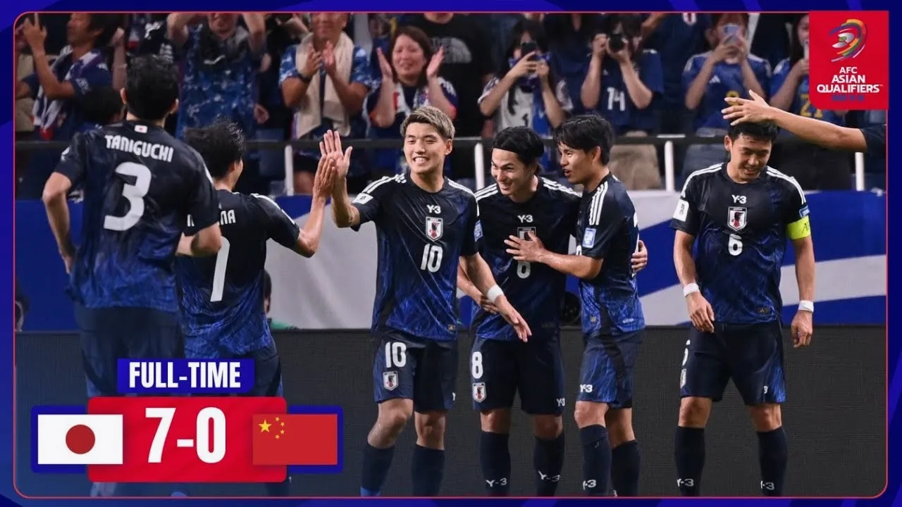 ไฮไลท์ฟุตบอล 06/09/2567 ญี่ปุ่นถล่มจีนขาดลอย 7-0 ศึกฟุตบอลโลก รอบคัดเลือก โซนเอเชีย 2024