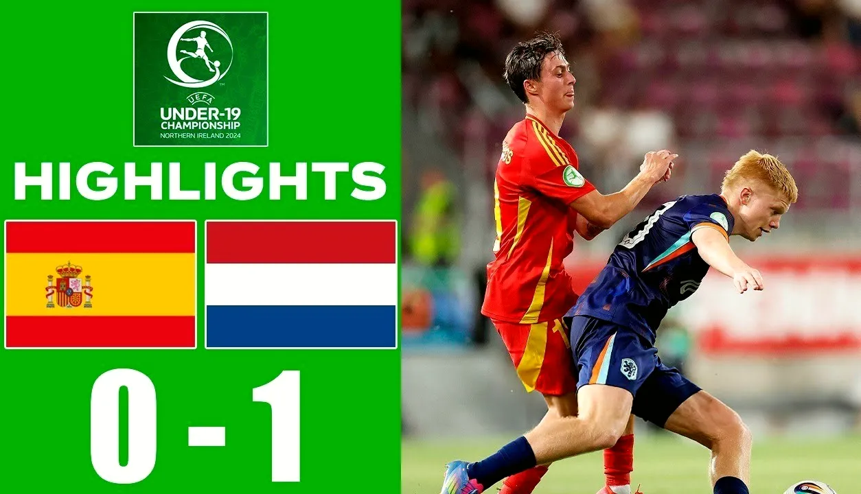 ไฮไลท์ฟุตบอล 27/06/2568 สเปน U19 พ่าย 0-1 เนเธอร์แลนด์ U19 ศึกชิงแชมป์แห่งชาติยุโรป รุ่นอายุไม่เกิน 19 ปี นัดชิงชนะเลิศ ฤดูกาล 2025