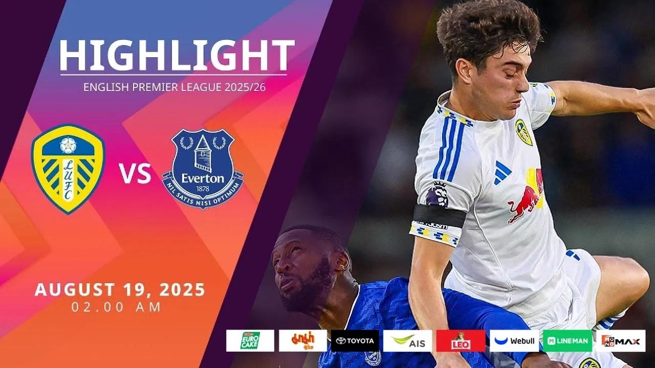 ไฮไลท์พรีเมียร์ลีก 19/08/2568 ลีดส์ ยูไนเต็ด เฉือนชนะ เอฟเวอร์ตัน 1-0 ลุ้นกันถึงปลายเกมที่ dooball168hd.com