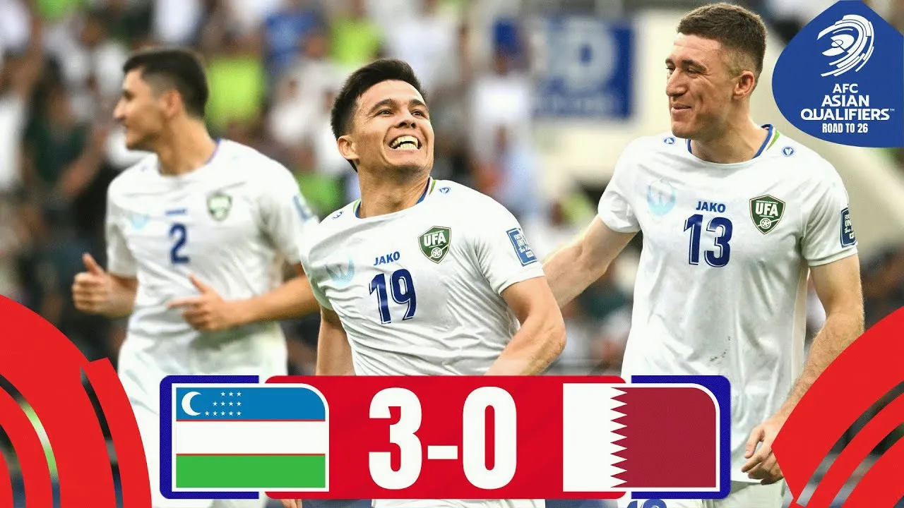 ไฮไลท์ฟุตบอล อุซเบกิสถานถล่มกาตาร์ขาด 3-0 ศึกฟุตบอลเลืกคัดเลือกโลกโซนเอเชีย วันที่ 11 มิถุนายน 2568 dooball168hd.com