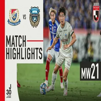 ไฮไลท์ฟุตบอลเจลีก ญี่ปุ่น 2023 โยโกฮาม่า เอฟ มารินอส พ่ายคาวาซากิ ฟรอนตาเล่ 0-1 สกอร์ขาดหวิว