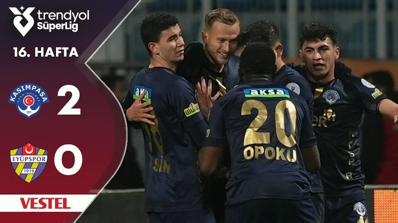 ไฮไลท์ฟุตบอลตุรกี ซุปเปอร์ลีก 2024 คาซิมปาซ่าเปิดรังถล่มอียูบสปอร์ 2-0 ประจำวันที่ 14 ธันวาคม 2567