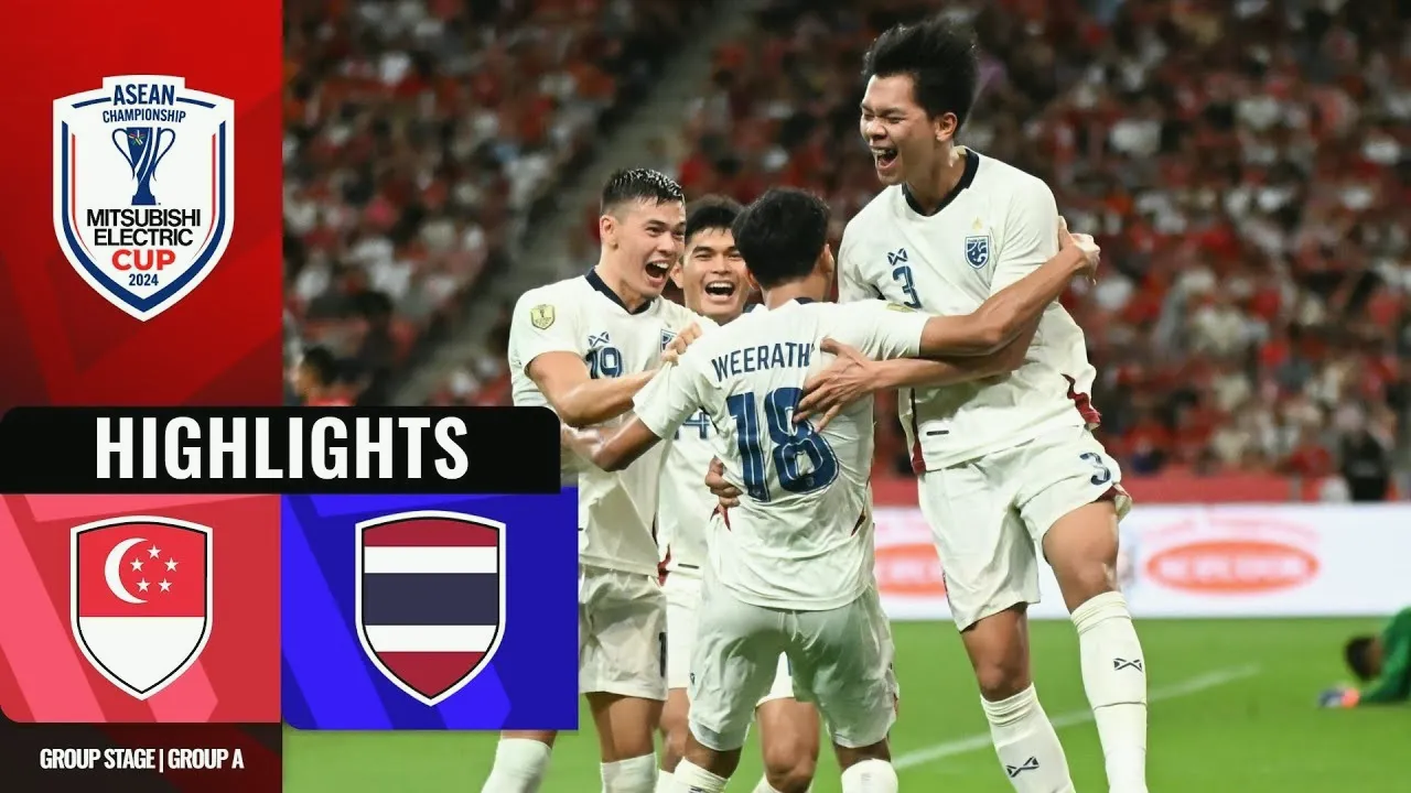 ไฮไลท์ฟุตบอล AFF ชิงแชมป์แห่งชาติอาเซียน 2024 18 ธันวาคม 2567 สิงคโปร์ 2-4 ไทย ศึกสายเลือดเอเชียตะวันออกเฉียงใต้