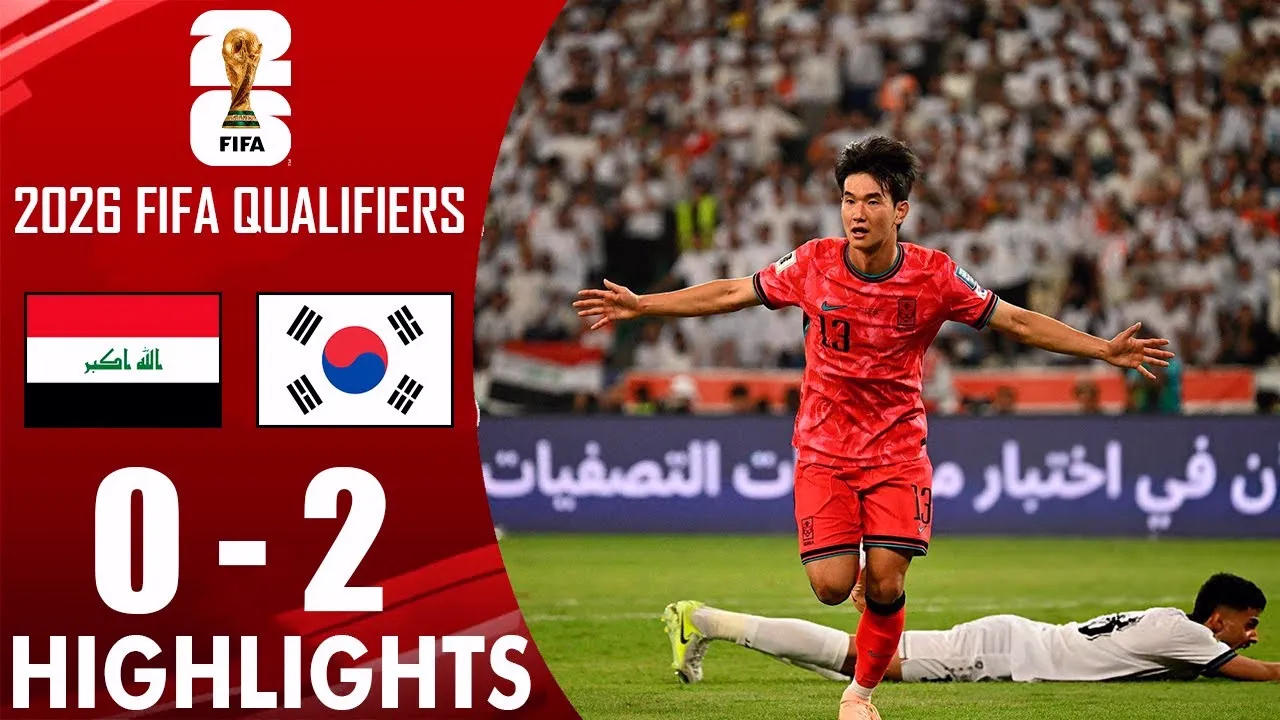 ไฮไลท์ฟุตบอลโลก รอบคัดเลือก โซนเอเชีย 2025 : เกาหลีใต้บุกเชือดอิรัก 2-0 06/06/2568