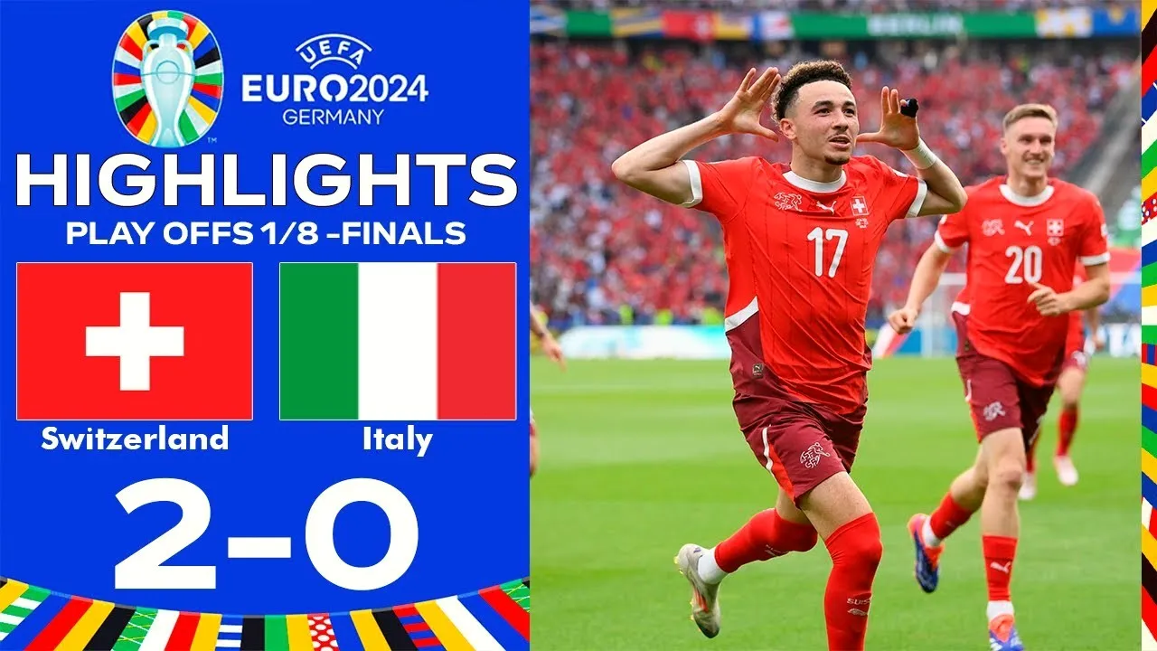 ไฮไลท์ฟุตบอล สวิตเซอร์แลนด์เฉือนชนะอิตาลี 2-0 ศึกฟุตบอลยูโร รอบ16ทีมสุดท้าย 2024 วันที่ 30/06/2567