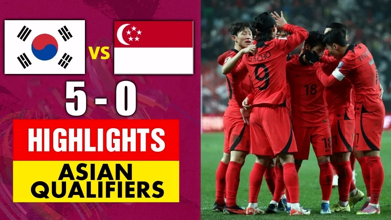 dooball168hd.com เปิดคลิปไฮไลท์ฟุตบอล เกาหลีใต้เปิดรังถล่มสิงคโปร์ 5-0 ศึกฟุตบอลโลกรอบคัดเลือกโซนเอเชีย เมื่อวันที่ 17 พฤศจิกายน 2566