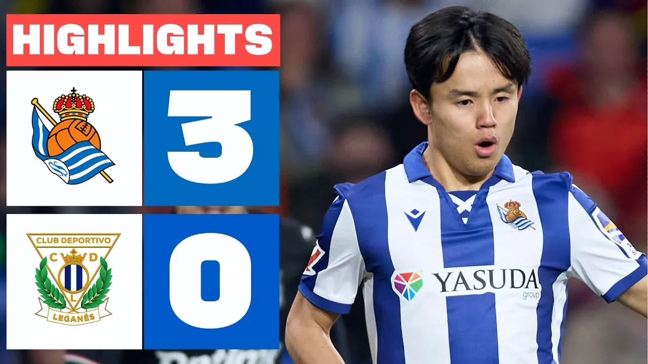 ไฮไลท์ฟุตบอลบอลบอลทุบเลกาเนสขาดลอย เรอัล โซเซียดาดชนะ 3-0 ศึกลาลีก้าสเปน วันที่ 24 กุมภาพันธ์ 2568