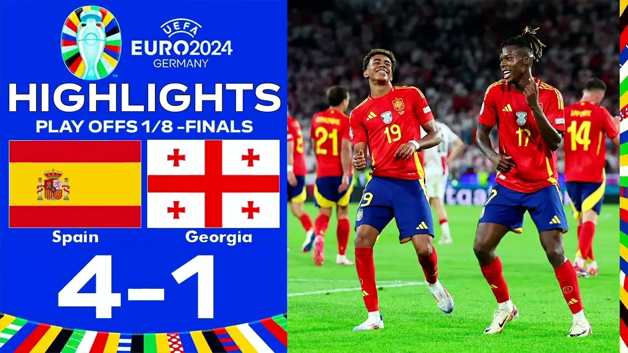 ไฮไลท์ฟุตบอลยูโร 2024 รอบ16ทีมสุดท้าย สเปนถล่มจอร์เจีย 4-1 วันที่ 1 กรกฎาคม 2567 ชมคลิปเด็ดได้ที่ dooball168hd.com