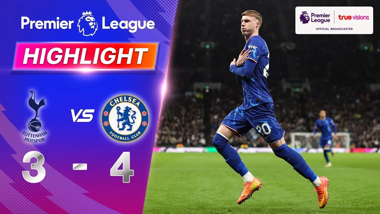 ไฮไลท์ฟุตบอล พรีเมียร์ลีก อังกฤษ เชลซีบุกเฉือนท็อตแน่ม ฮ็อตสเปอร์ส 4-3 สุดมันส์ วันที่ 9 ธันวาคม 2567 ทาง dooball168hd.com