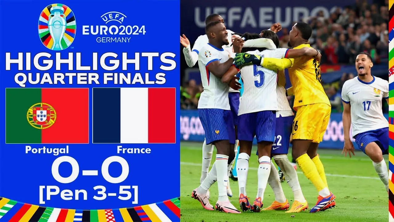 ไฮไลท์ฟุตบอลยูโร 2024 รอบ 8 ทีมสุดท้าย โปรตุเกส แพ้ ฝรั่งเศส ในดวลจุดโทษ 3-5 หลังเสมอ 0-0 วันที่ 6 กรกฎาคม 2567 ชมที่ dooball168hd.com