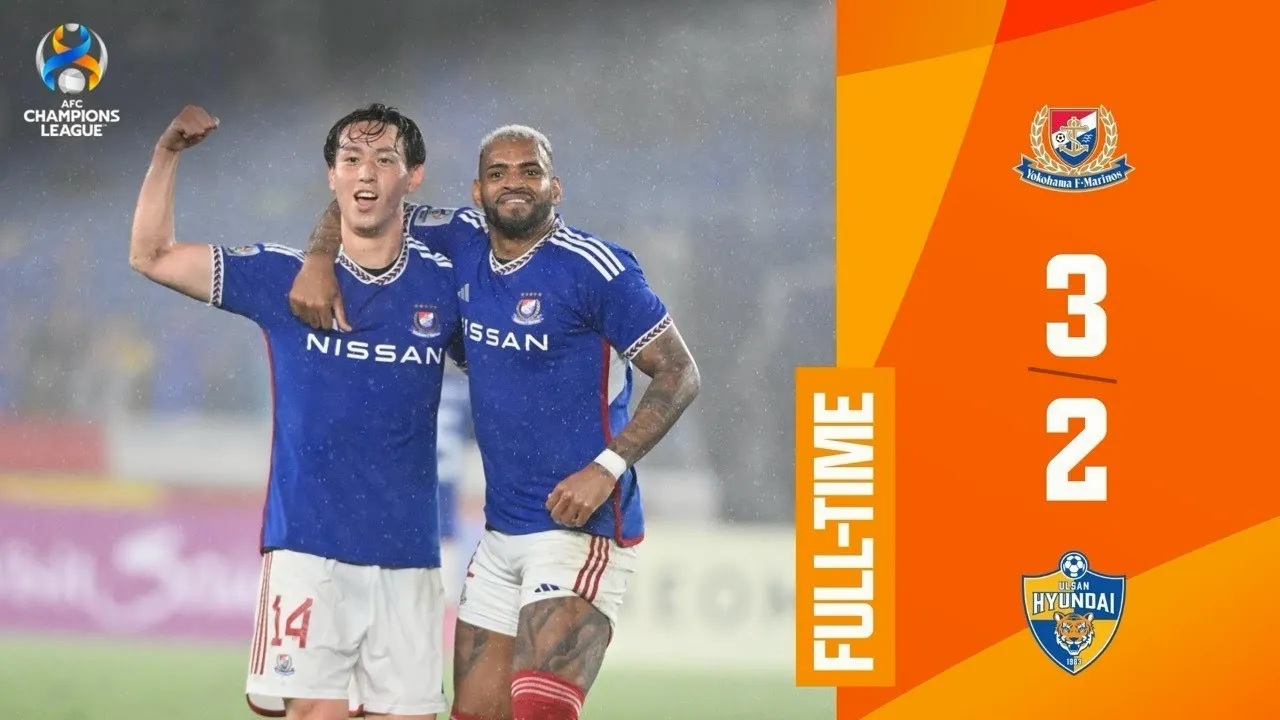 ไฮไลท์ฟุตบอล 25 เมษายน 2567 โยโกฮาม่า เอฟ มารินอส ดวลจุดโทษชนะวุลซาน ฮุนได 5-4 ต่อจากเสมอ 3-2 รวมพลิกเข้ารอบ AFC แชมเปี้ยนส์ลีก รอบรองชนะเลิศนัดสอง