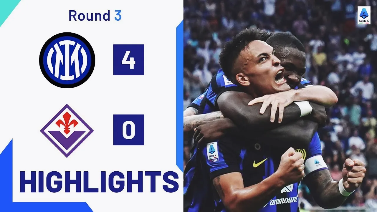 ไฮไลท์บอลเซเรียอาอิตาลี อินเตอร์ มิลาน ถล่ม ฟิออเรนติน่า 4-0 ในศึกกัลโช่ เซเรียอา