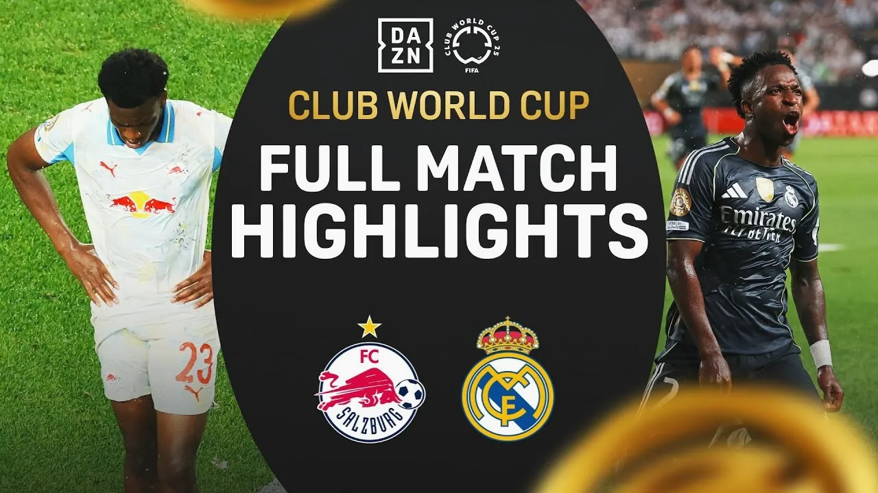 27 มิถุนายน 2568 ไฮไลท์ฟุตบอล FIFA Club World Cup 2025 เร้ดบูลล์ ซัลซ์บวร์กจากออสเตรียพ่ายเรอัล มาดริดจากสเปน 0-3 เก็บชัยแรกในรอบแบ่งกลุ่มที่ dooball168hd.com