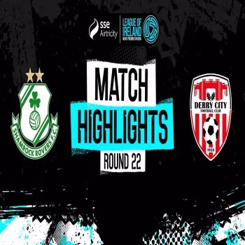 ไฮไลท์บอล แชมร็อค โรเวอร์ส เปิดบ้านชนะเดอร์รี่ ซิตี้ 1-0 ในศึกไอร์แลนด์ พรีเมียร์ลีก