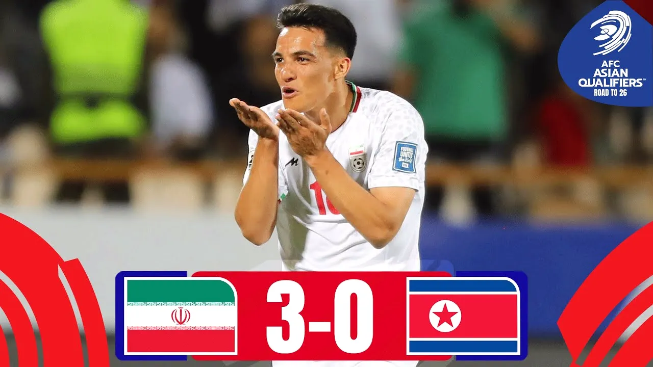 ไฮไลท์ฟุตบอลอิหร่าน 3-0 เกาหลีเหนือ ศึกฟุตบอลโลกรอบคัดเลือกโซนเอเชีย ประจำวันพุธที่ 11 มิถุนายน 2568