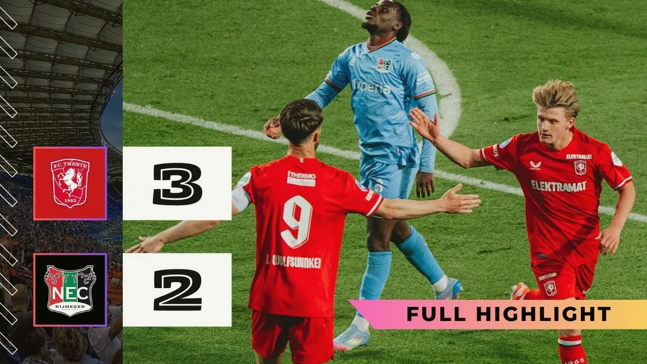 ไฮไลท์ฟุตบอล เอเรดิวิซี่ ฮอลแลนด์ เอฟซี ทเวนเต้ ชนะ เอ็นอีซี ไนจ์เมเก้น 3-2 เมื่อวันที่ 23 พฤษภาคม 2568