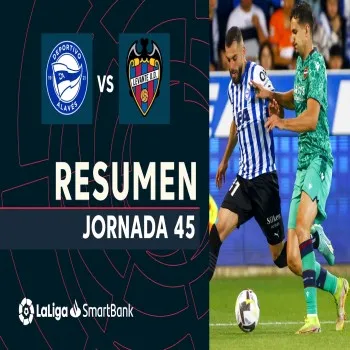 ชมไฮไลท์ฟุตบอล ศึกเซกุนด้า อาเดลานเต้ สเปน 2022/23 รอบชิงเพลย์ออฟเลื่อนชั้นนัดแรก อลาเบส เสมอ เลบานเต้ 0-0 เก็บสกอร์ลุ้นต่อนัดสองทาง dooball168hd.com
