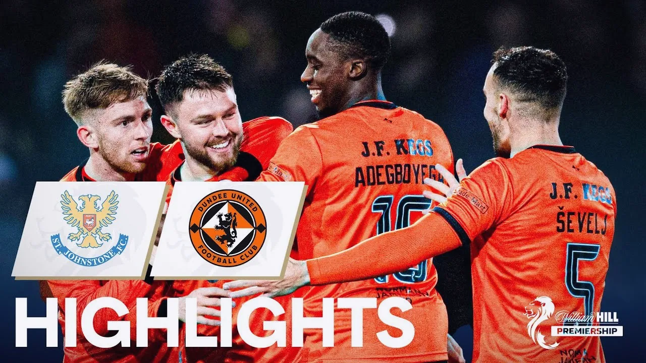 ไฮไลท์ฟุตบอล ดันดี ยูไนเต็ด บุกชนะ เซนต์ จอห์นสโตน 2-1 ศึกสกอตแลนด์ พรีเมียร์ลีก 27 ธันวาคม 2567