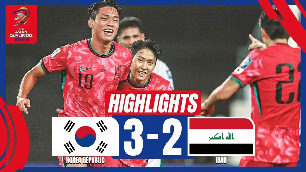 ไฮไลท์ฟุตบอล 16/10/2567 เกาหลีใต้เฉือนอิรัก 3-2 ศึกฟุตบอลโลก รอบคัดเลือก โซนเอเชีย สุดมัน