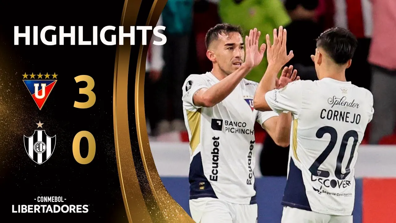 ไฮไลท์ฟุตบอล โคปา ลิเบอร์ตาดอเรส 2025 แอลดียู ควิโต ถล่ม เซนทรัล คอร์โดบ้า 3-0 เมื่อวันที่ 29 พฤษภาคม 2568