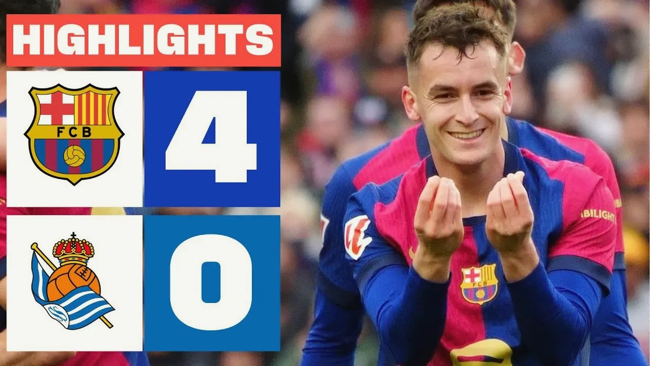 ไฮไลท์บอล บาร์เซโลน่าถล่มเรอัล โซเซียดาด 4-0 ลาลีก้าสเปน เมื่อวันที่ 3 มีนาคม 2568 ทาง dooball168hd.com
