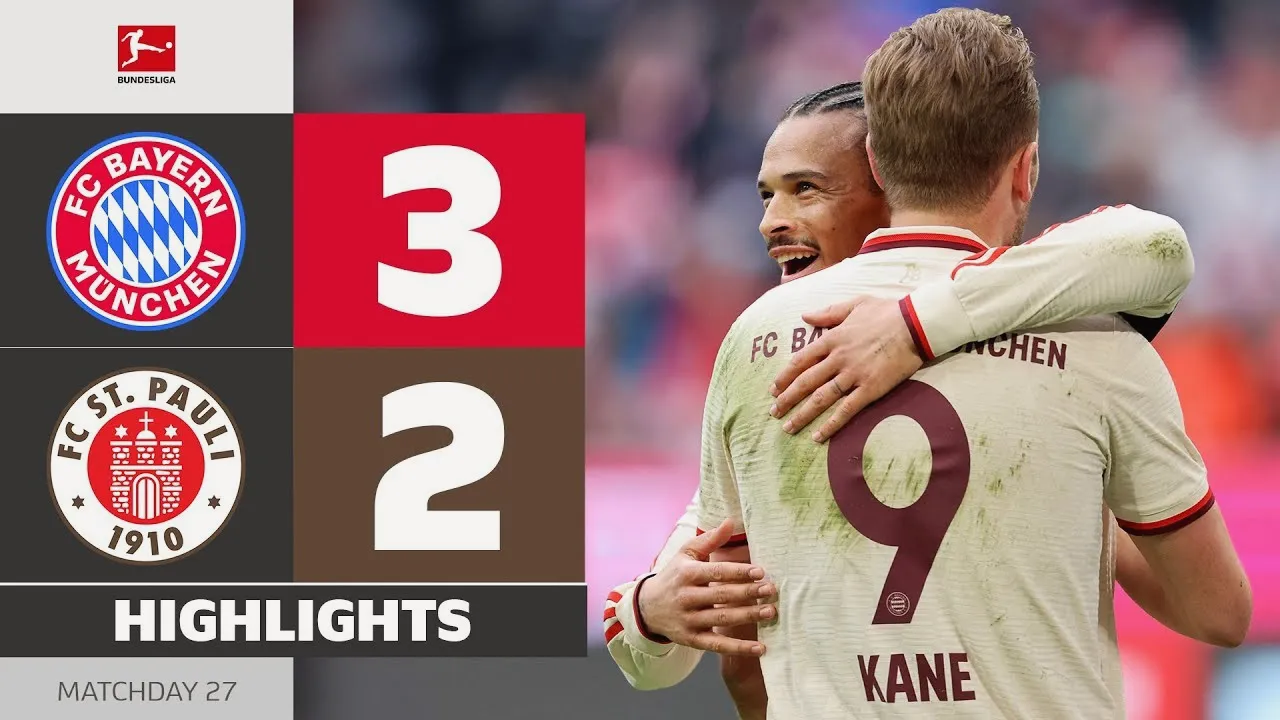 ไฮไลท์ฟุตบอล บาเยิร์น มิวนิค ชนะ ซังค์ เพาลี 3-2 ในศึกบุนเดสลีก้า เยอรมัน วันที่ 30 มีนาคม 2568 จาก dooball168hd.com