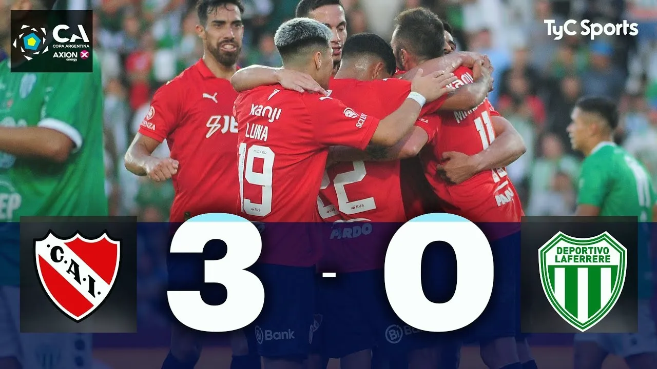 ไฮไลท์บอล อินดิเพนเดนเต้ ถล่ม เดปอร์ติโว ลาเฟร์เรเร่ 3-0 อาร์เจนติน่าคัพ 2024 วันที่ 23 มี.ค. 2567 พร้อมรับชมไฮไลท์ฟุตบอลจาก dooball168hd.com