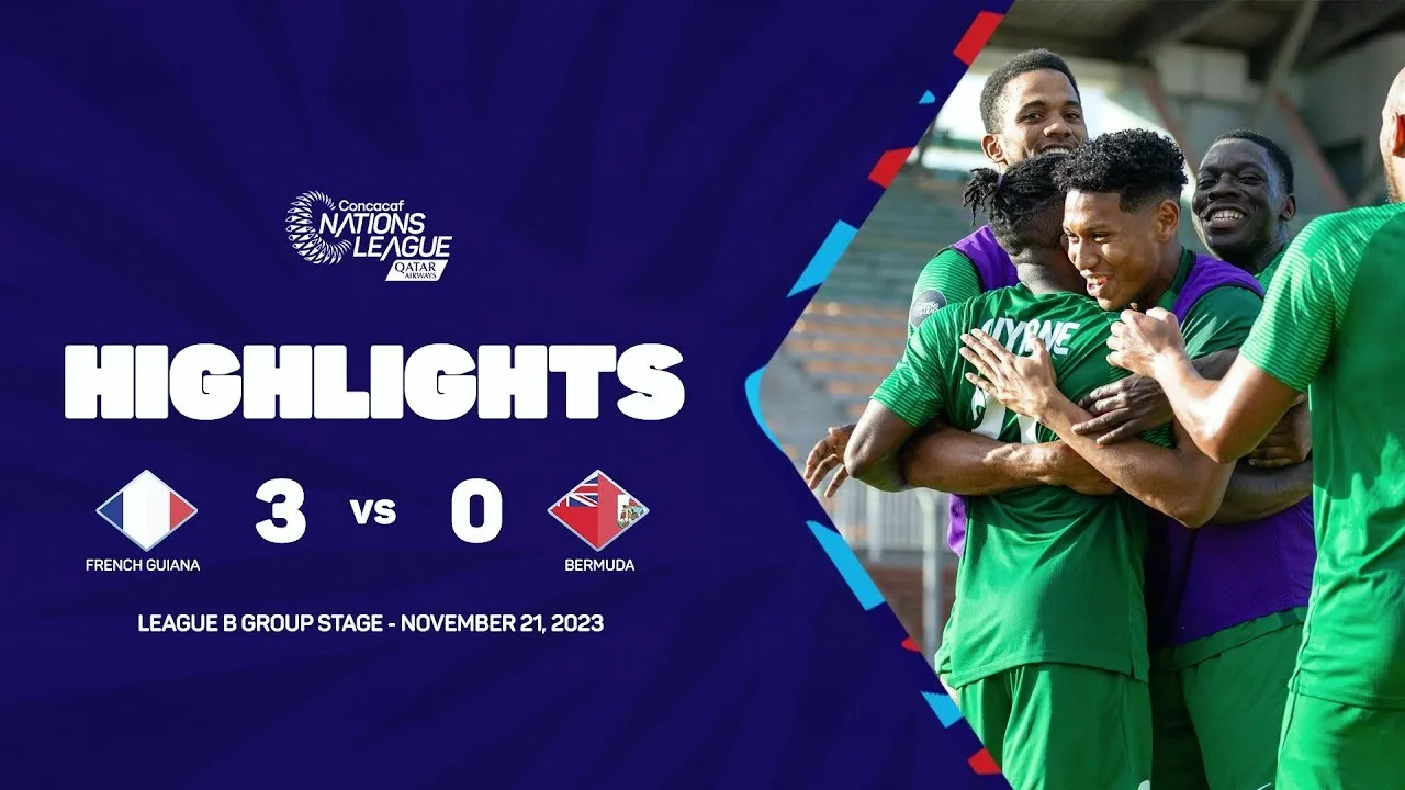 ไฮไลท์ฟุตบอลคอนคาเคฟ เนชั่นลีก 2023 เฟรนช์ เกียนาเปิดบ้านถล่มเบอร์มิวดา 3-0 ศึกดุเดือดเมื่อ 22/11/2566