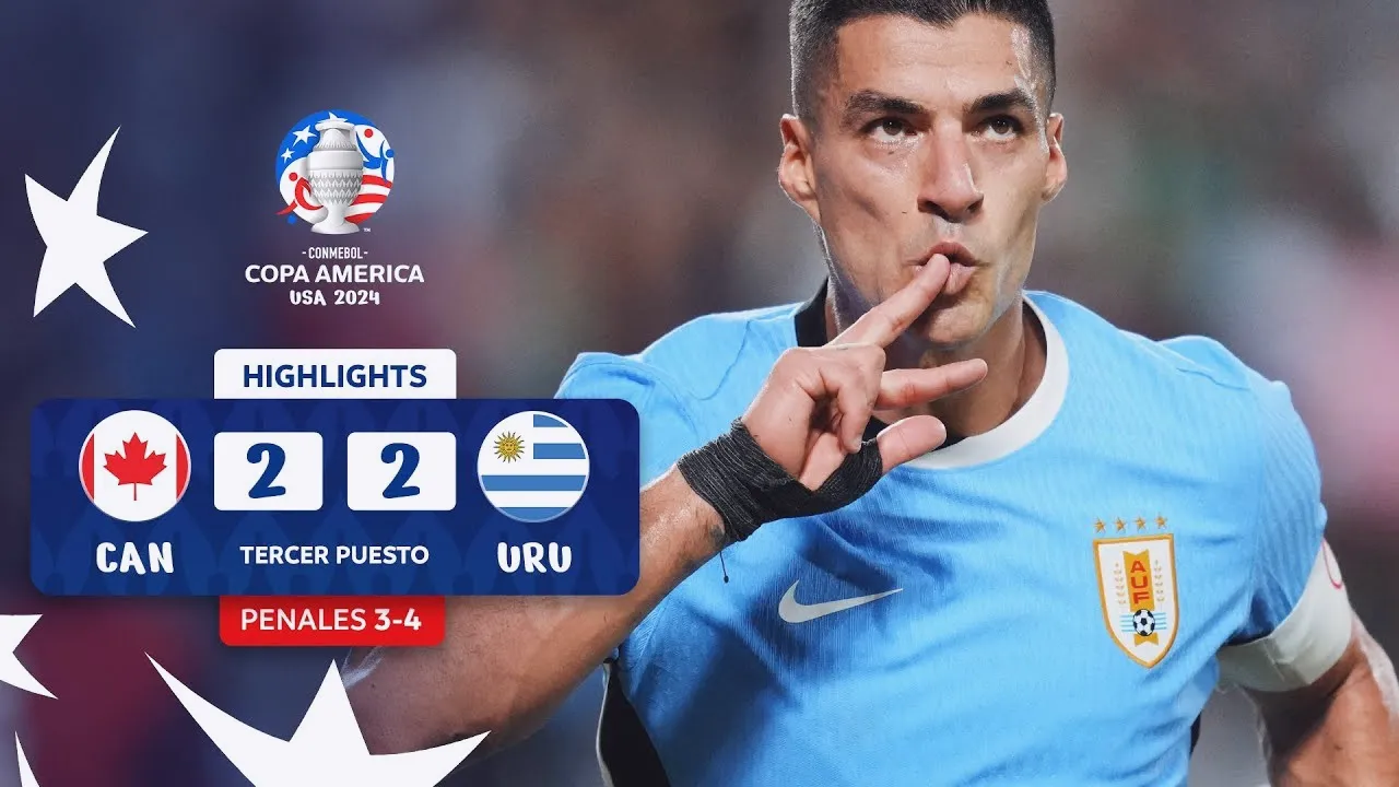 ไฮไลท์ฟุตบอลโคปาอเมริการอบชิงอันดับ3 แคนาดา2-2อุรุกวัยซัดจุดโทษ3-4 สหรัฐ2024 14/07/2567
