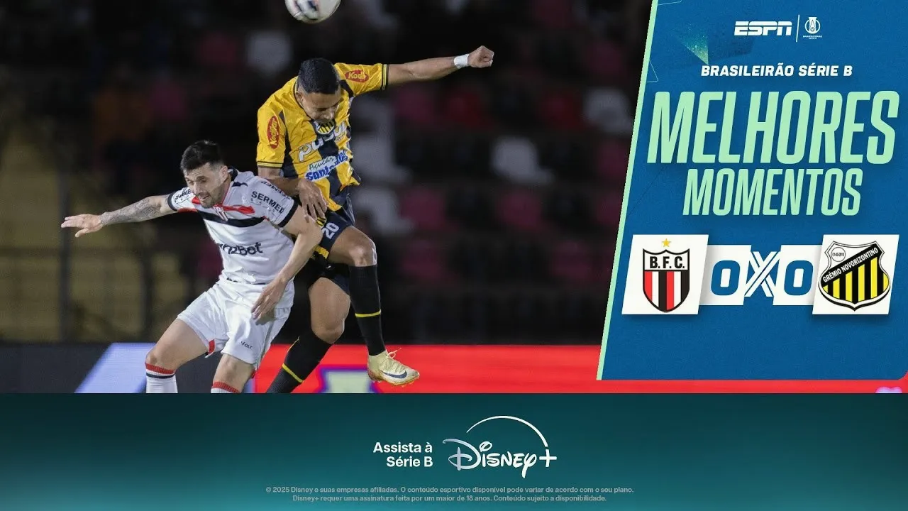 07/07/2568 ดูไฮไลท์ฟุตบอล บราซิล ซีรี่บี 2025 : โบต้าโฟโก้ เอสพี เสมอ 0-0 กับ เกรมิโอ โนโวริซอนติโน่