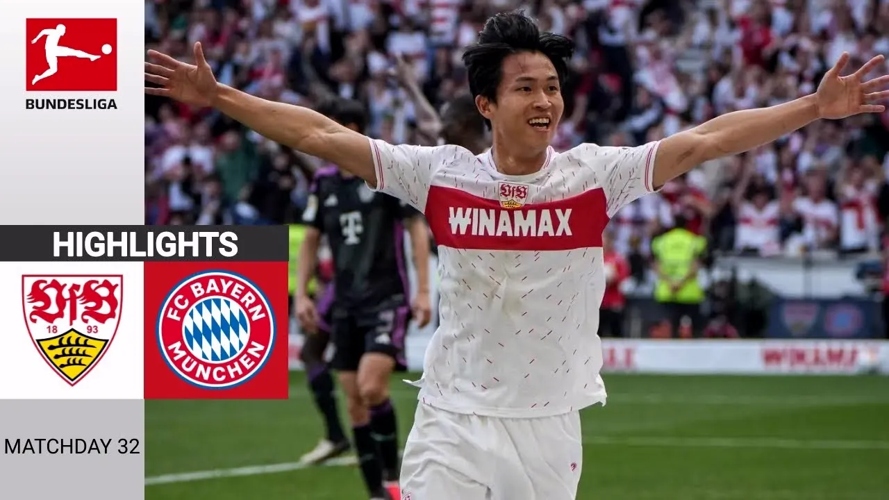 ไฮไลท์ฟุตบอลเดือด สตุ๊ตการ์ทเปิดบ้านเฉือนบาเยิร์น มิวนิค 3-1 ศึกบุนเดสลีก้าเยอรมัน วันที่ 5 พฤษภาคม 2567