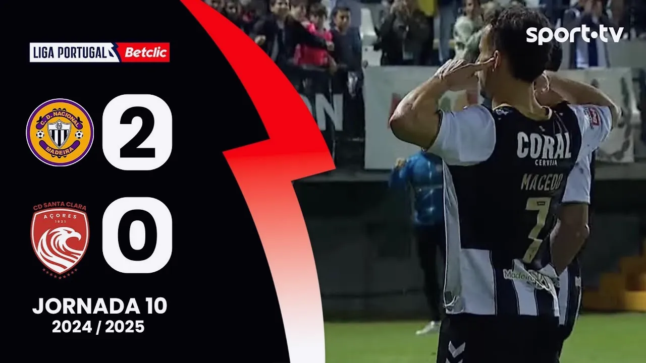 ไฮไลท์ฟุตบอล ลีกา ซาเกรส โปรตุเกส 2024/65 ซีดี นาซิอองนาล ชนะ ซานตา คลาร่า 2-0 วันอังคารที่ 5 พฤศจิกายน 2567