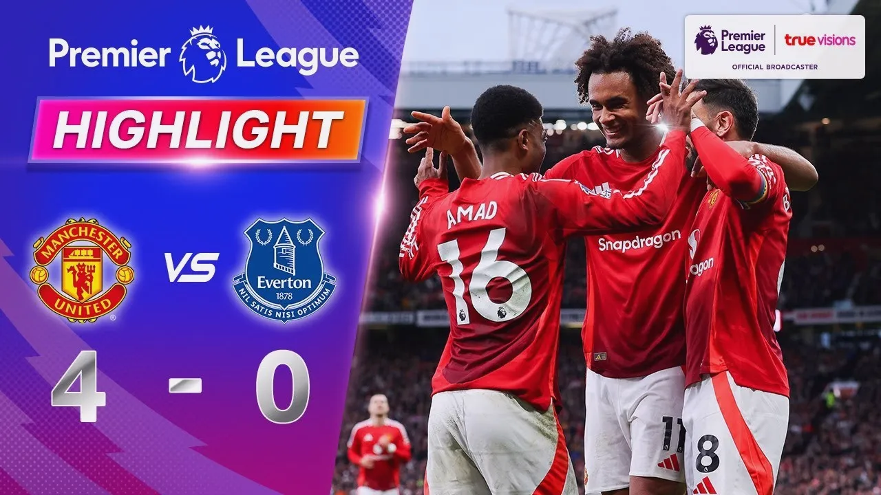 ไฮไลท์พรีเมียร์ลีก 2024 แมนเชสเตอร์ ยูไนเต็ด ถล่มเอฟเวอร์ตัน 4-0 วันที่ 2 ธันวาคม 2567 ดูเพิ่มเติมที่ dooball168hd.com