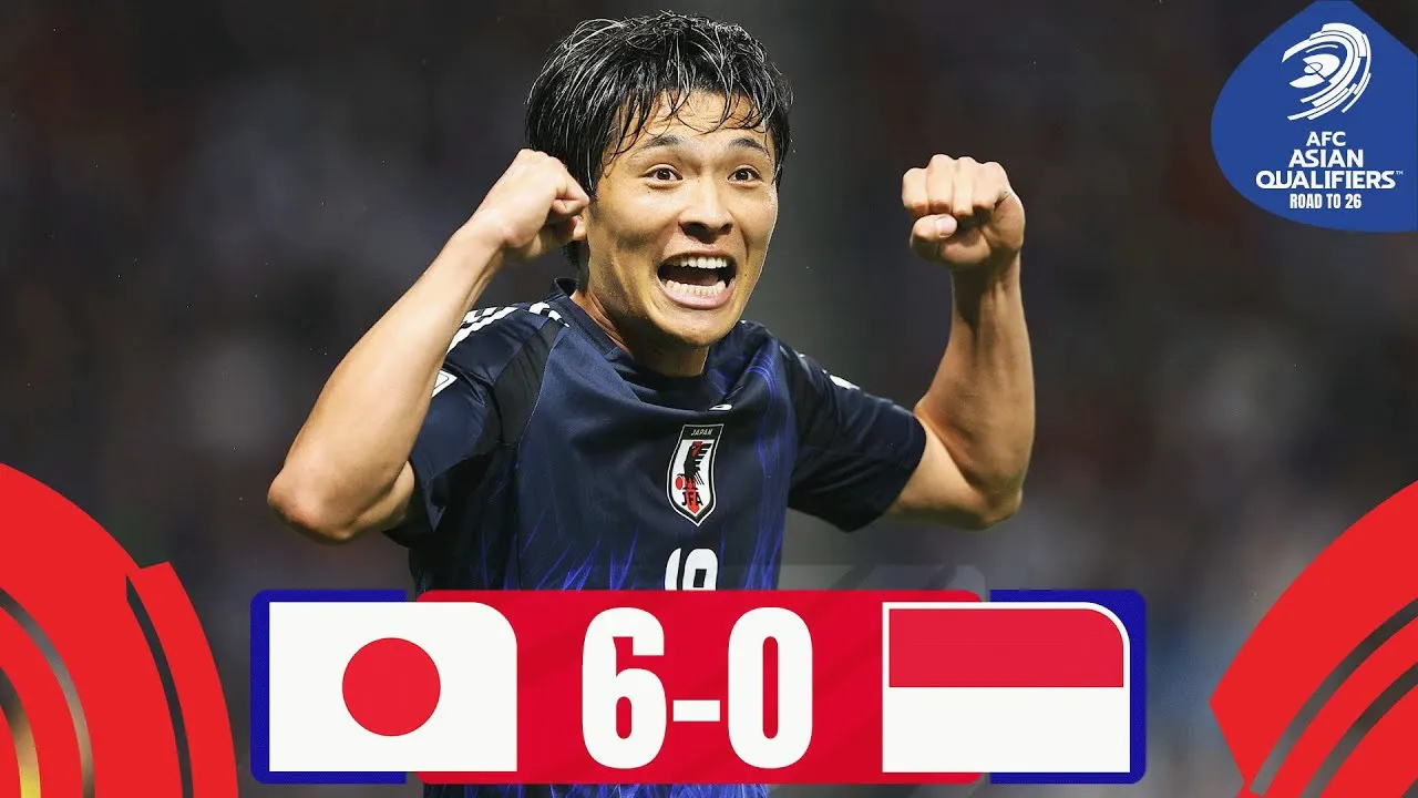 ไฮไลท์ฟุตบอล 11/06/2568 ญี่ปุ่นถล่มอินโดนีเซีย 6-0 ศึกฟุตบอลโลก 2026 รอบคัดเลือกโซนเอเชีย