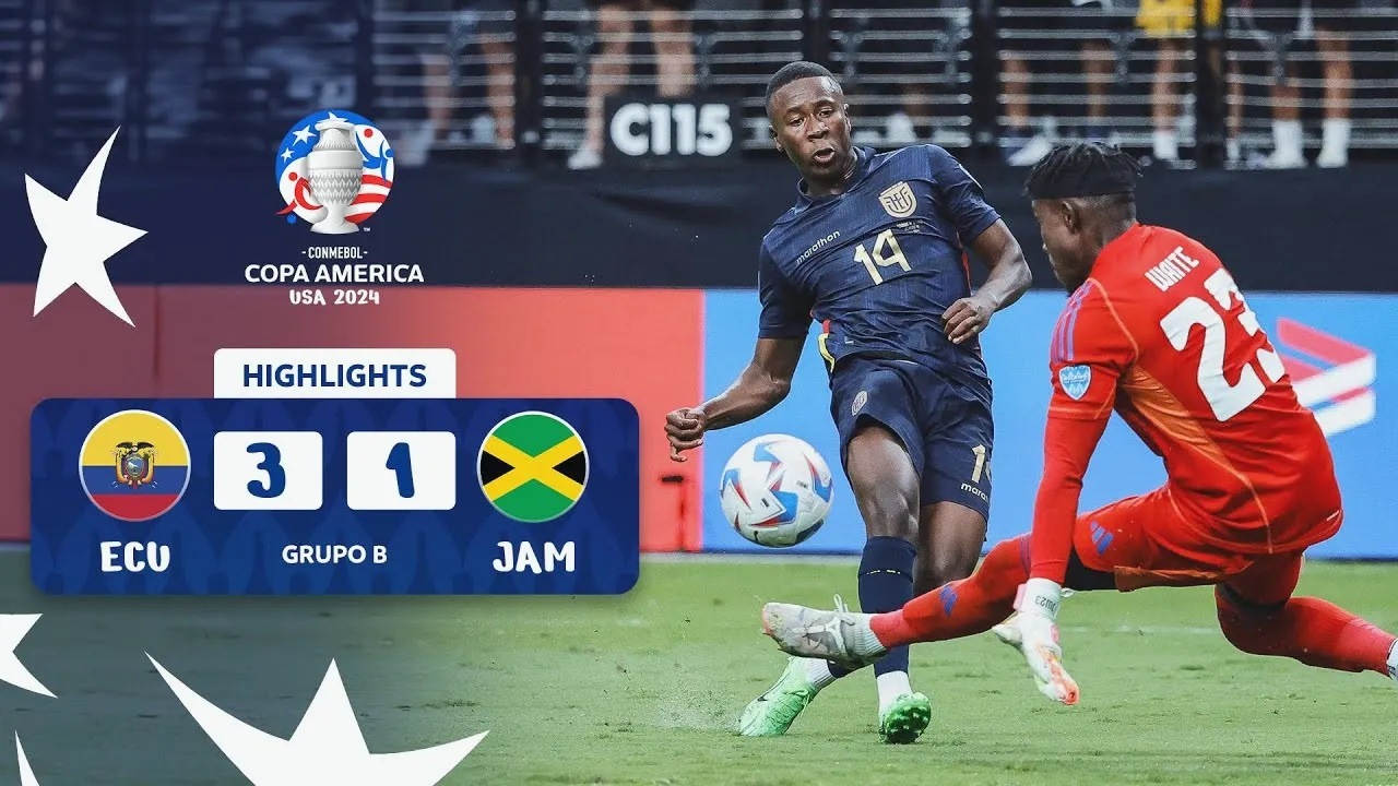 ไฮไลท์ฟุตบอล เอกวาดอร์ถล่มจาเมก้า 3-1 ในศึกโคปา อเมริกา 2024 ที่สหรัฐอเมริกา วันที่ 27 มิถุนายน 2567 dooball168hd.com
