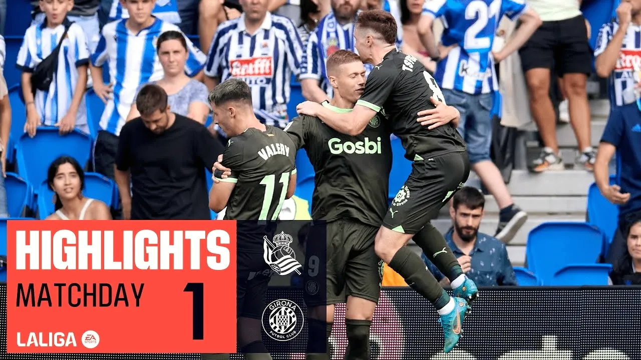 ไฮไลท์ฟุตบอลลาลีก้าสเปน เรอัล โซเซียดาด เปิดบ้านเสมอกับ คิโรน่า 1-1 สุดมันส์
