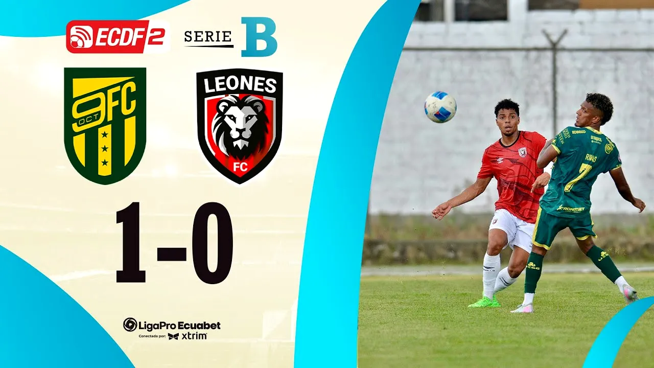 ไฮไลท์ฟุตบอลลีก้าโปร เอกวาดอร์ ซีรี่ย์บี 2025 9 de Octubre เฉือน Leones del Norte 1-0 04/06/2568