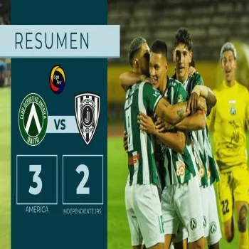 ดูไฮไลท์ฟุตบอล อเมริกา เด กีโต เปิดบ้านเอาชนะ อินดิเพนเดนเต้ จูเนียร์ 3-2 ศึกเอกวาดอร์ ลีก้าโปร เซเรียบีทาง dooball168hd.com