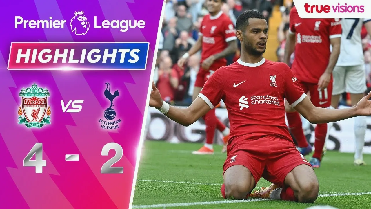 ไฮไลท์ฟุตบอลลิเวอร์พูลเปิดบ้านเอาชนะท็อตแน่ม ฮ็อทสเปอร์ 4-2 ในศึกพรีเมียร์ลีก อังกฤษ วันจันทร์ที่ 6 พฤษภาคม 2567
