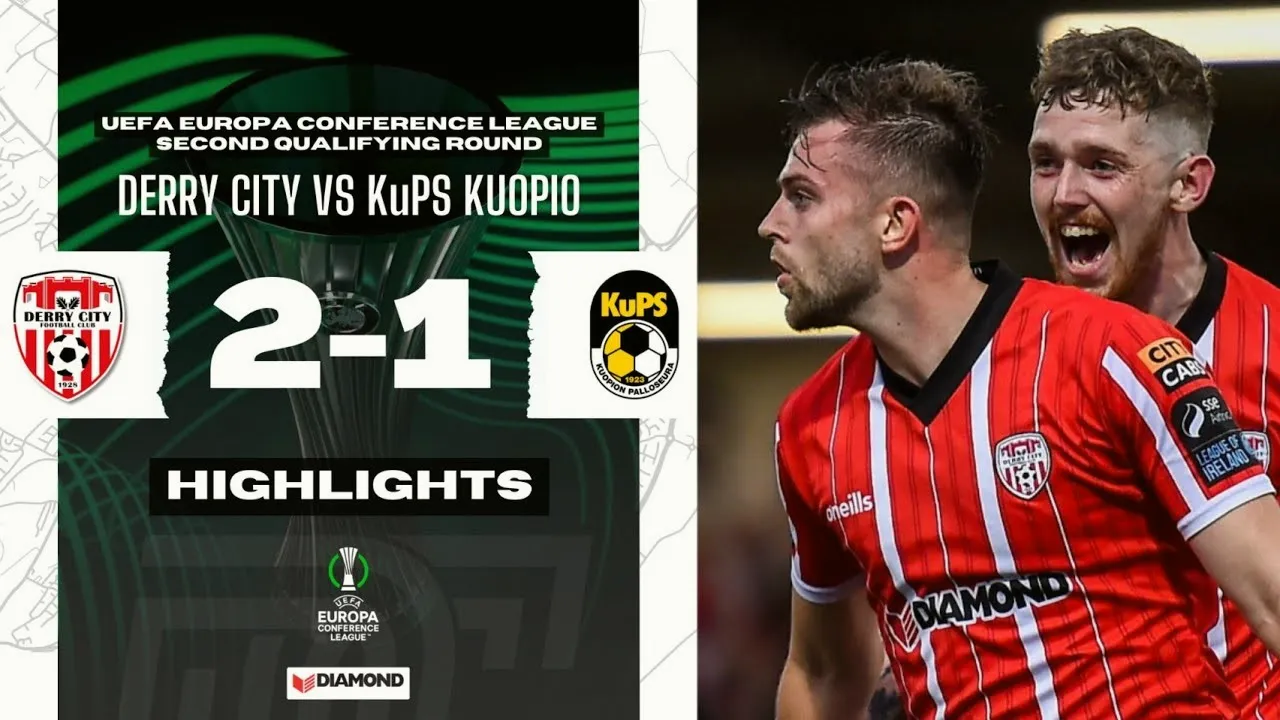 ไฮไลท์เดือด เดอร์รี่ ซิตี้ เฉือน คูพีเอส 2-1 ผ่านเข้ารอบ ยูฟ่า ยูโรป้า คอนเฟอเร้นซ์ลีก รอบคัดเลือก