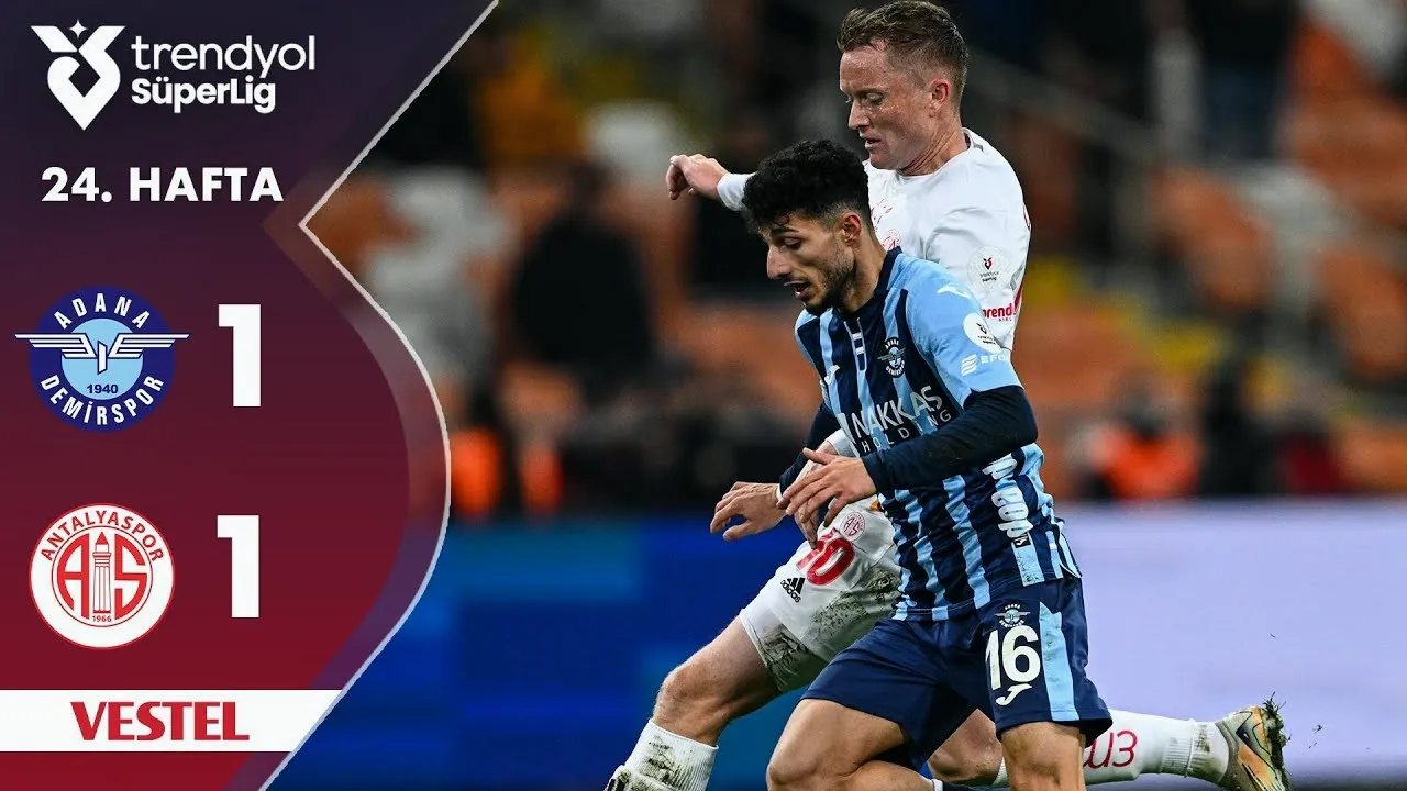 ไฮไลท์บอล อดาน่า เดมิร์สปอร์ เสมอ อันตัลยาสปอร์ 1-1 ในการแข่งขันตุรกี ซุปเปอร์ลีก 2025 วันที่ 15 กุมภาพันธ์ 2568